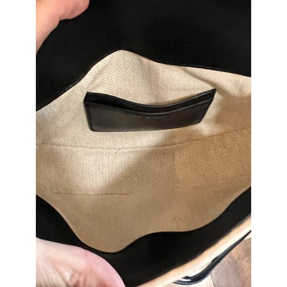 NEW WITH TAGS! Authentic Tory Burch Black and White 1/2 Moon Fleming Handbag - Picture 6 of 10